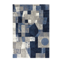 Matta rektangulär modern geometrisk design grå blå Milano BLU013 Försäljning