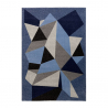 Matta modern geometrisk design vardagsrum grå blå Milano BLU016 Försäljning