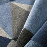 Matta modern geometrisk design vardagsrum grå blå Milano BLU016 Erbjudande