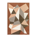Matta modern geometrisk design rektangulär brun grå Milano GLO006 Försäljning