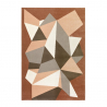 Matta modern geometrisk design rektangulär brun grå Milano GLO006 Försäljning