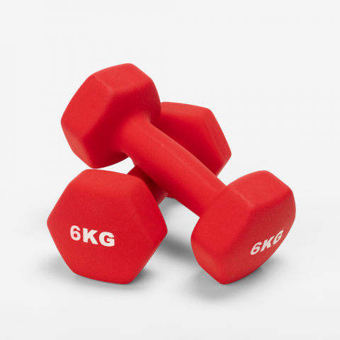 Ett par 2 x 6 kg vinylhantlar vikter gym och fitness Megara