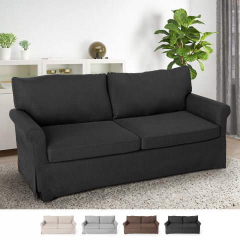 Modern klassisk 3-sits soffa för vardagsrum och lounger i tyg Belle Epoque