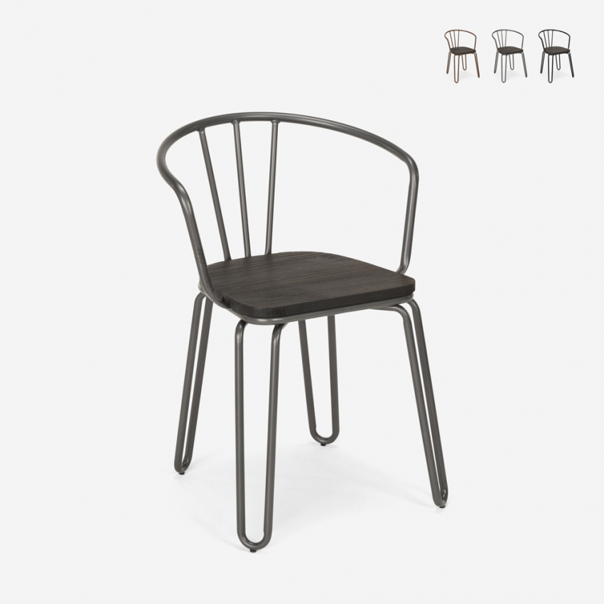 industriell design stil stål stolar med armstöd för bar och kök ferrum arm Rabatter