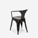 Lix industriella stolar med armstöd i stål för kök och bar steel arm 