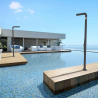 Utomhusdusch pool trädgård modern med blandare fottvätt Arkema Design Funny Yang T225 