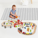 Tågbana leksak i trä järnväg för barn 70 delar Mr Ciuf Försäljning