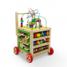 Lära-Gå-Vagn i trä leksak multi-aktivitet första stegen för barn Magic Box Erbjudande