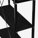 Kontorsskrivbord 120x62 modern bokhylla i svart metall Cambridge BLACK Rea