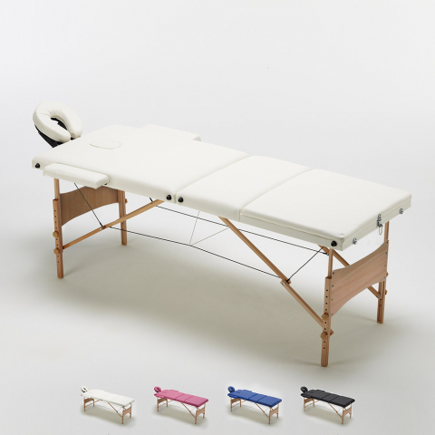 Massagebänk med Träram Hopfällbar 3-Sektions 215cm Reiki Kampanj