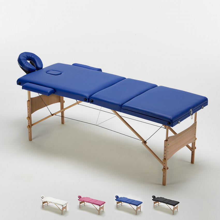 Massagebänk med Träram Hopfällbar 3-Sektions 215cm Reiki Kostnad