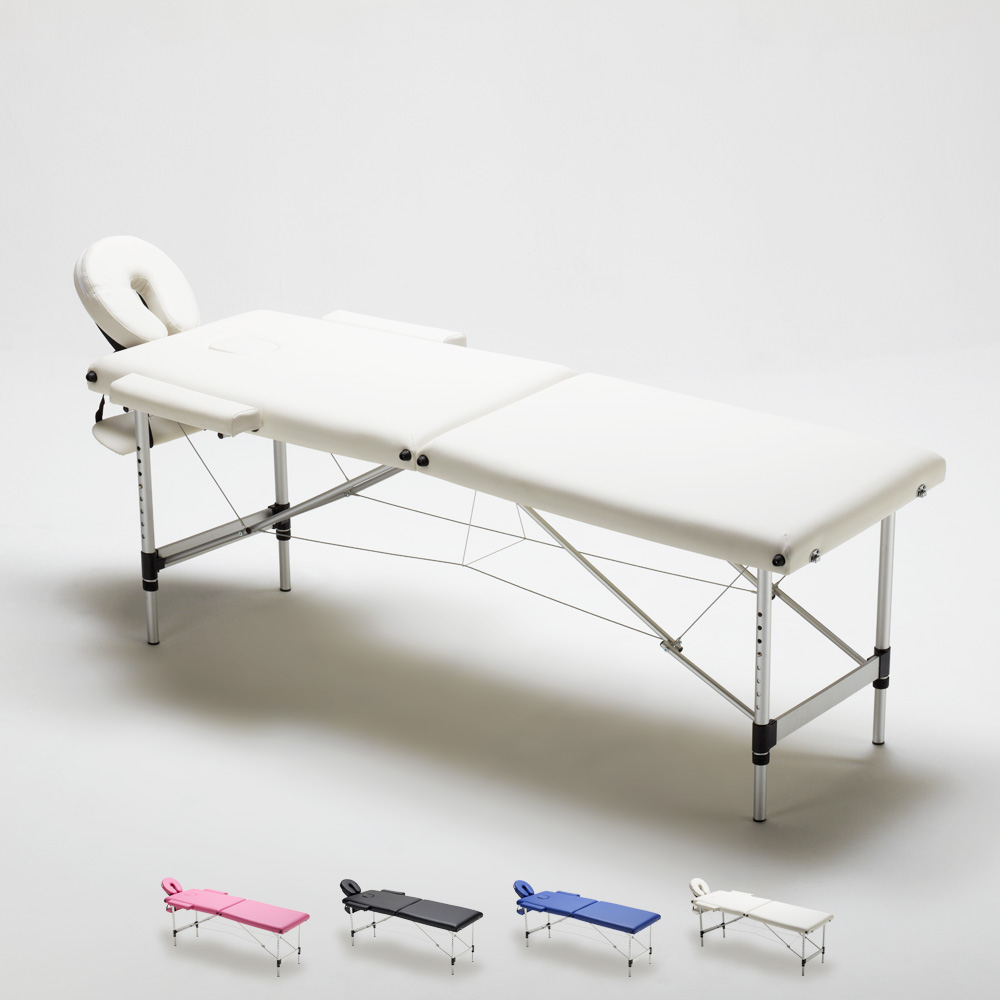 Bärbar Hoppfälbar Massagebänk I Aluminium 2 Delar 210 cm Shiatsu