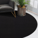 Modern svart 80cm rund matta för kontor vardagsrum Casacolora CCTONER Kampanj