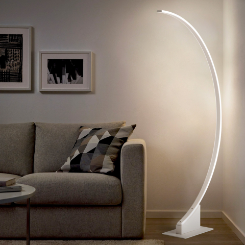 Golvlampa modern ljusbåg design vardagsrum LED-lampa Aldebaran