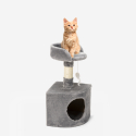 Klösträd för katter skrapstolpe med hörn och grotta plysch sisal kolonn plattform 60 cm Korat Katalog