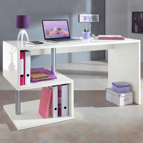 Kontorsskrivbord studio modern design 140x60 vitt Bolg Kampanj