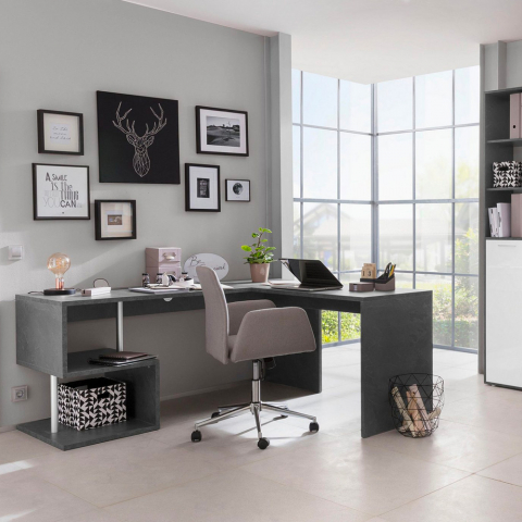 Hörnskrivbord kontor studio modern design 180x160 cm Vilnis Dark