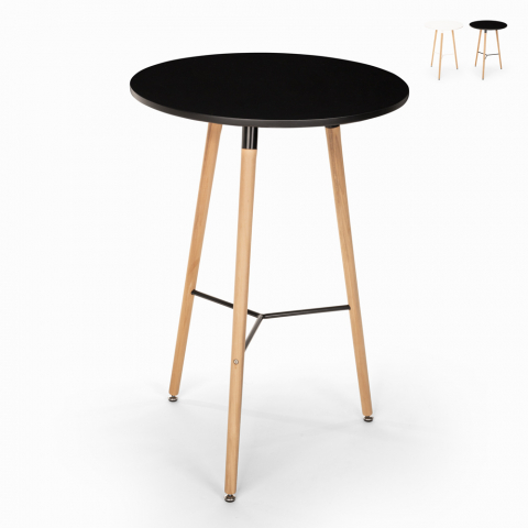 Högt bord för pallar Skandinavisk trädesign 60x60 rund i trä Shrub
