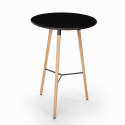 Högt bord för pallar Skandinavisk trädesign 60x60 rund i trä Shrub Rabatter