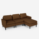 3-sits soffa med armstöd och puff i tyg elegant modernt vardagsrum Steffy Inköp