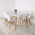 Skandinavisk design kvadratbord kök matsal trä 80x80cm Wooden Rea