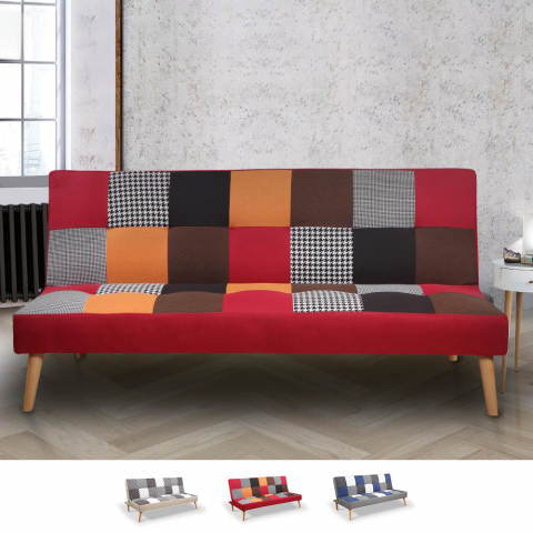 Bäddsoffa 3-sits vardagsrum modern design lapptäcke patchwork Kolorama Kampanj