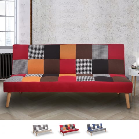 Bäddsoffa 3-sits vardagsrum modern design lapptäcke patchwork Kolorama