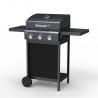 Gasolgrill BBQ rostfritt stål 3 brännare fällbara hyllor Romesco Fr Kampanj