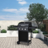Gasolgrill BBQ rostfritt stål 3 brännare fällbara hyllor Romesco De Försäljning
