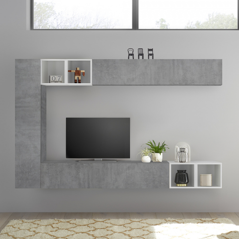 Mediamöbel för vardagsrum modern design TV bänk betong grå Infinity 104