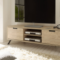 TV-bänk med skandinavisk design med 2 dörrar öppet fack trä Palma Erbjudande