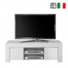 Modern TV-bänk vit underskåp 2 sidodörrar öppet fack Firenze Försäljning