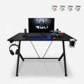 Spelskrivbord PC Ergonomiskt kabelhantering hörlurshållare dryckeshållare 110x70cm Trust in Game Kampanj