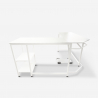 Hörnskrivbord för kontor modern design 148x148 metall 2 hyllor Southport Ice Försäljning