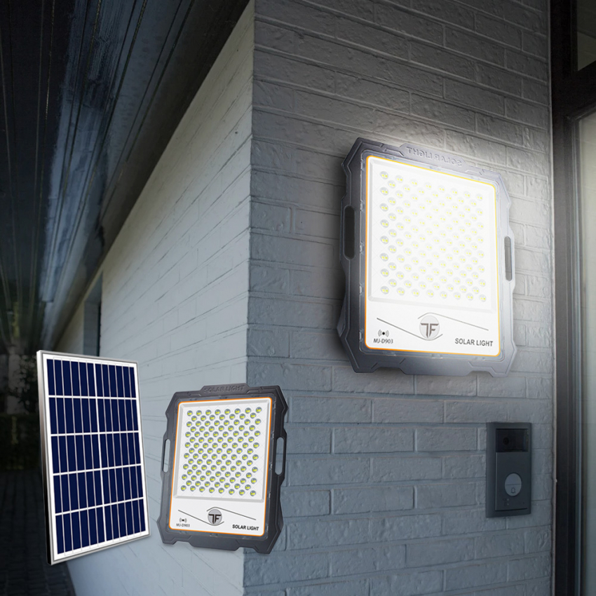 Flyttbar 300W LED spotlight solpanel 3000 lumen fjärrkontroll Inluminatio L Kampanj