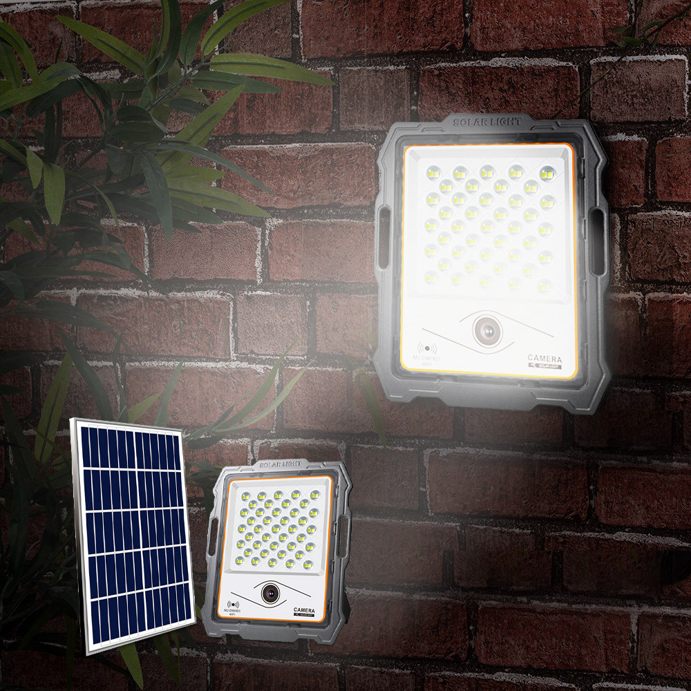 Spotlight LED 100W solpanel 2000 lumen wi-fi kamera Conspicio M