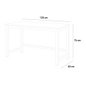 Rektangulärt skrivbord för kontor 120x60cm trä metall modernt vitt Bridgewhite 120 