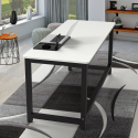 Rektangulärt skrivbord för kontor 160x70cm design metall svart Bridgeblack 160 Försäljning