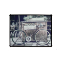 Bike Tavla cykel canvasmålning med metall ram 80x60cm Försäljning