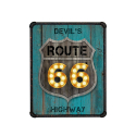 Devil's Highway Logotyp tavla canvasmålning med metall ram 60x80cm Försäljning
