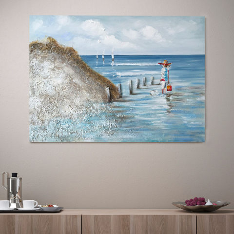 By The Seashore Tavla naturlandskap handmålad på duk 120x90cm