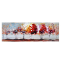 Four Seasons Tavla naturlandskap handmålad på duk 140x45cm Försäljning
