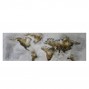World Map tavla världskarta design handmålad på duk 140x45cm Försäljning