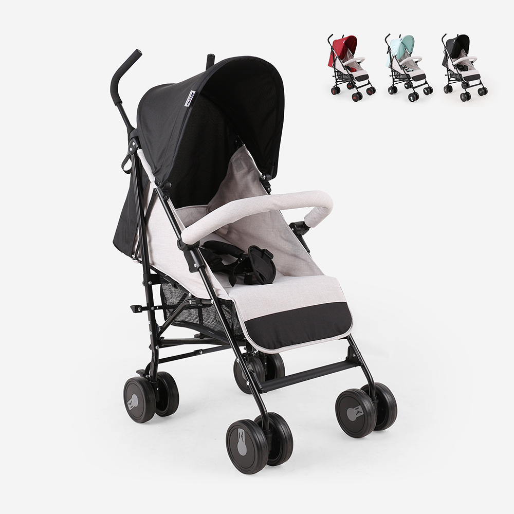 Vikbar barnvagn 15 kg fällbart ryggstöd 4 hjul Buggago