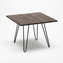 set kvadratiskt bord och 4 stolar i metall och trä industriell-stil pigalle 