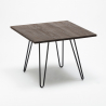 set kvadratiskt bord och 4 stolar i metall och trä industriell Lix-stil pigalle 
