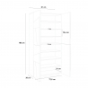 Skoskåp Multifunktionellt Garderob design 4 dörrar 8 fack Ping Dress Concrete Bestånd