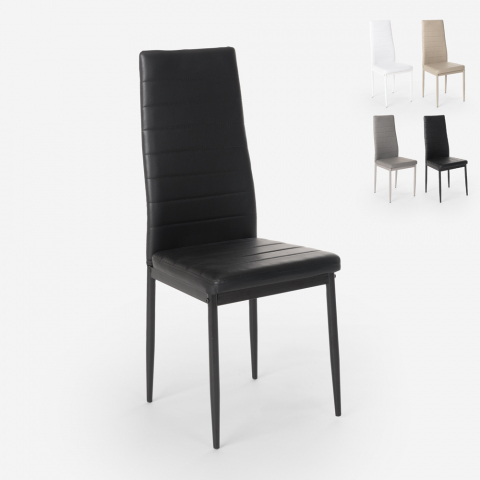 Vadderade stolar med konstläder modern design för kök matsal restaurang Imperial Kampanj