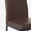 Vadderade stolar med modern design konstläder för kök matsal restaurang Imperial Dark Modell