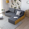 Soffa 2-3 sits vardagsrum modern stil i tyg med puff Luda Försäljning